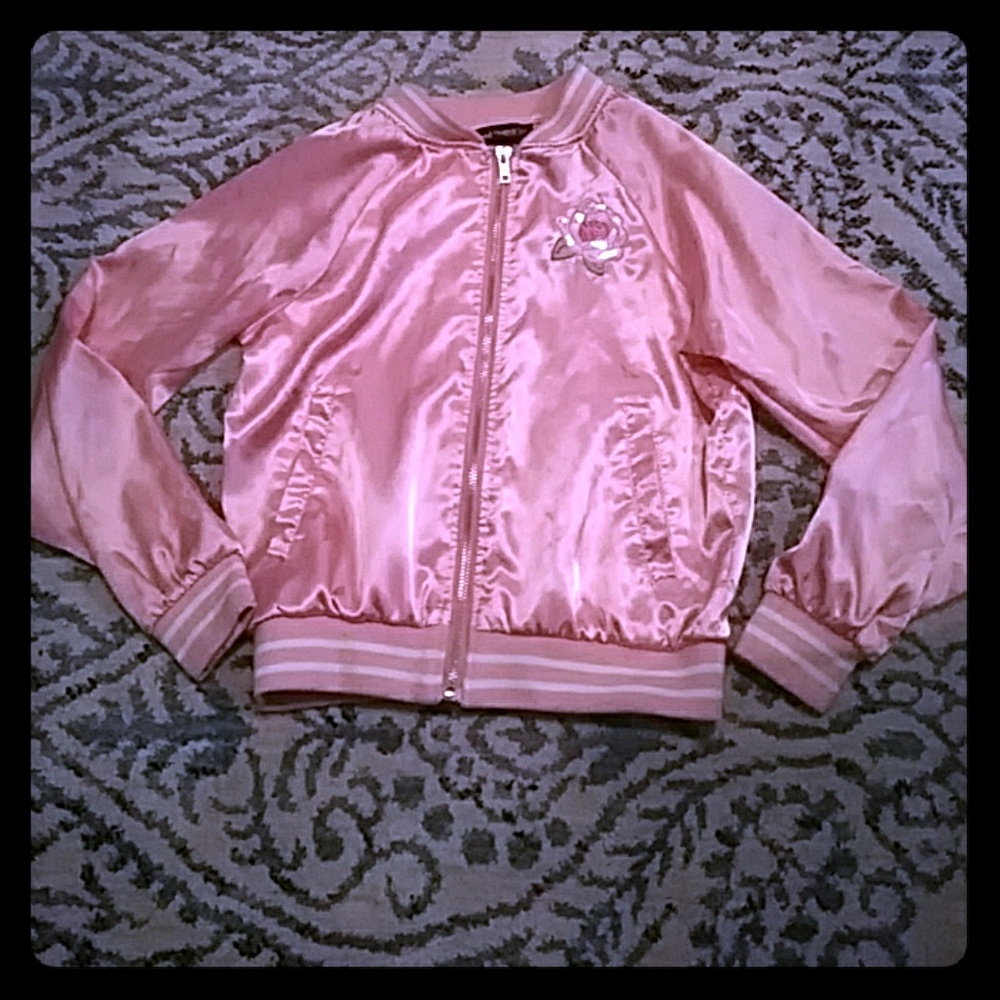 10/12 blush pink varsity jacket